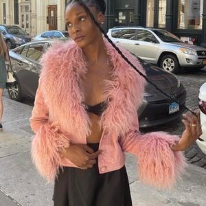 Charlotte Simone Cropped Penny Jacket in Pink